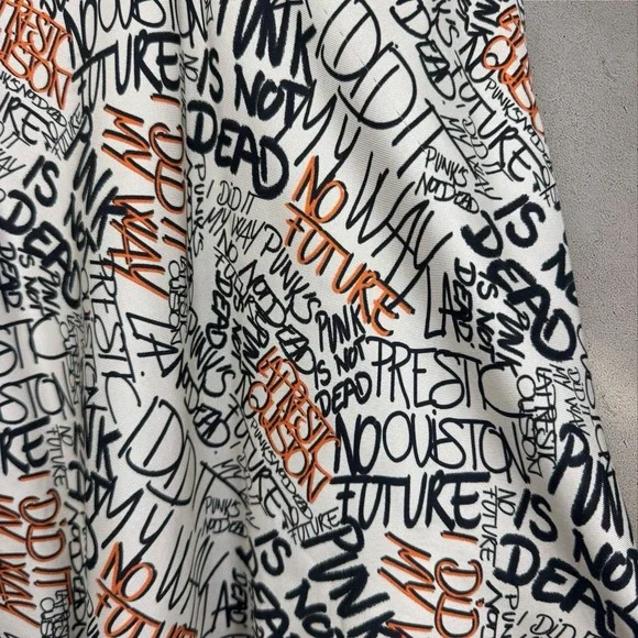 La Prestic Ouiston Punks Not Dead I did It My Way Silk Camion Blouse Tank Sz‎ 0